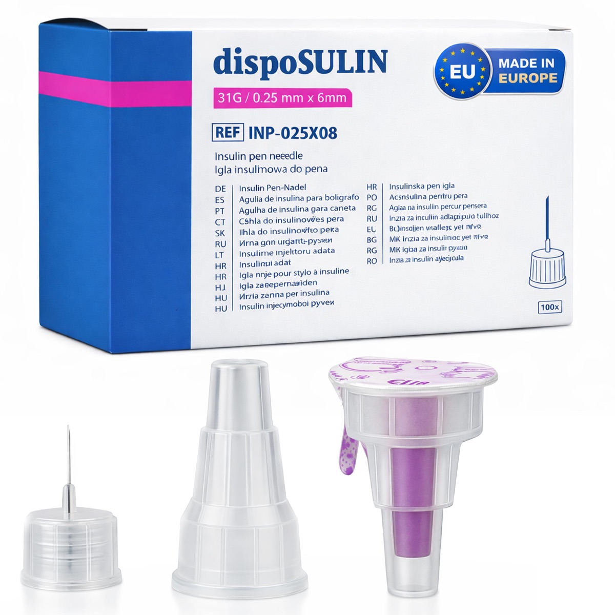 Pen-Nadeln 31G × 6 mm — Verpackung mit 100 Stück